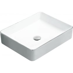Mexen Estela countertop washbasin 50 x 40 cm, White/Silver - 22105052