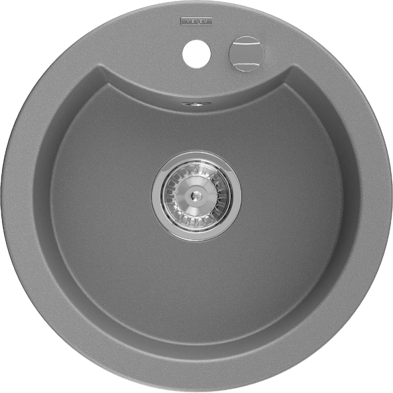 Mexen Diego 1-compartment granite sink 488 x 480 mm, Grey - 6512481000-71